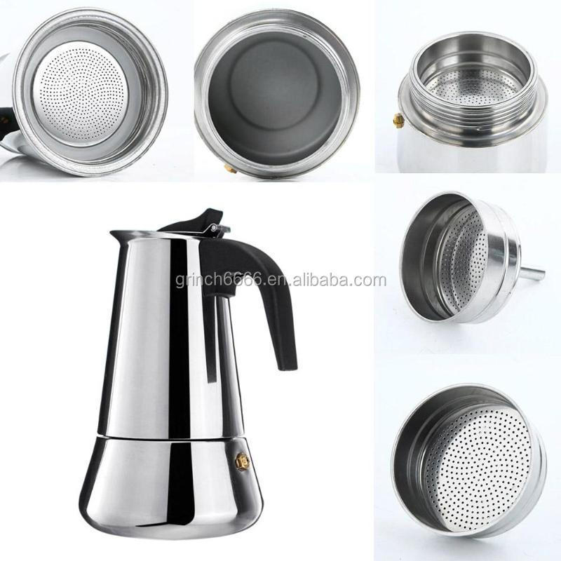 2024 Hot Selling 450ml Drip Kettle Moka Pot Stainless Steel Coffee Maker 200ml French Press Drip Pot 4 Cups Espresso Maker