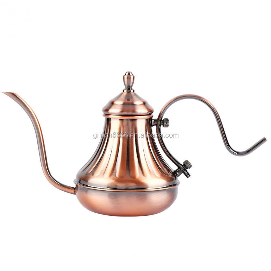 Stainless steel pover over Coffee Kettle Hand Drip Japanese gooseneck copper coffee drip kettle for pour over coffee lovers