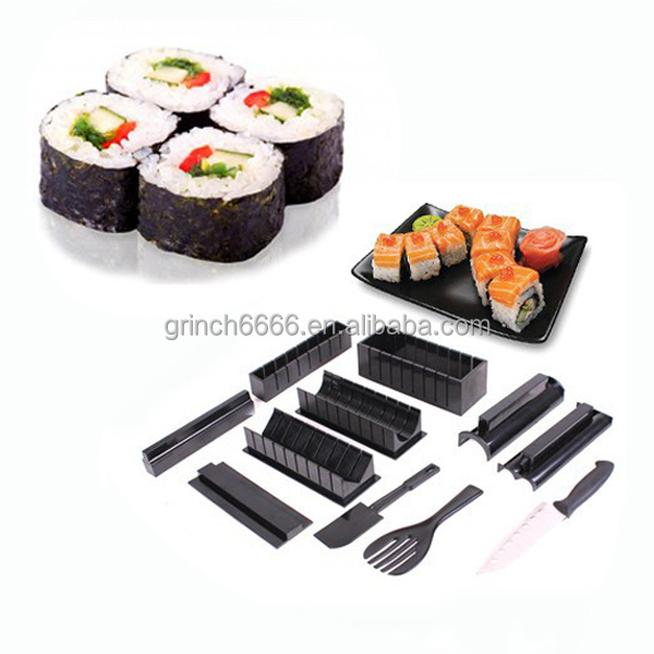 Perfect Magic Roll Sushi maker Home Sushi Making Kit ,  Complete 10 piece Kit with 5 Molds and Utensils , DIY Sushi Maker