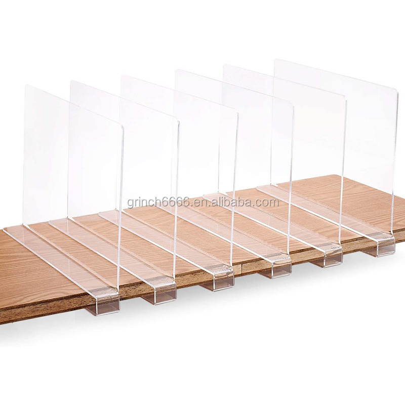 Shelf Dividers for Closets, Clear Acrylic Shelf Divider for Wood Shelves and Clothes Organizer Purses Separators