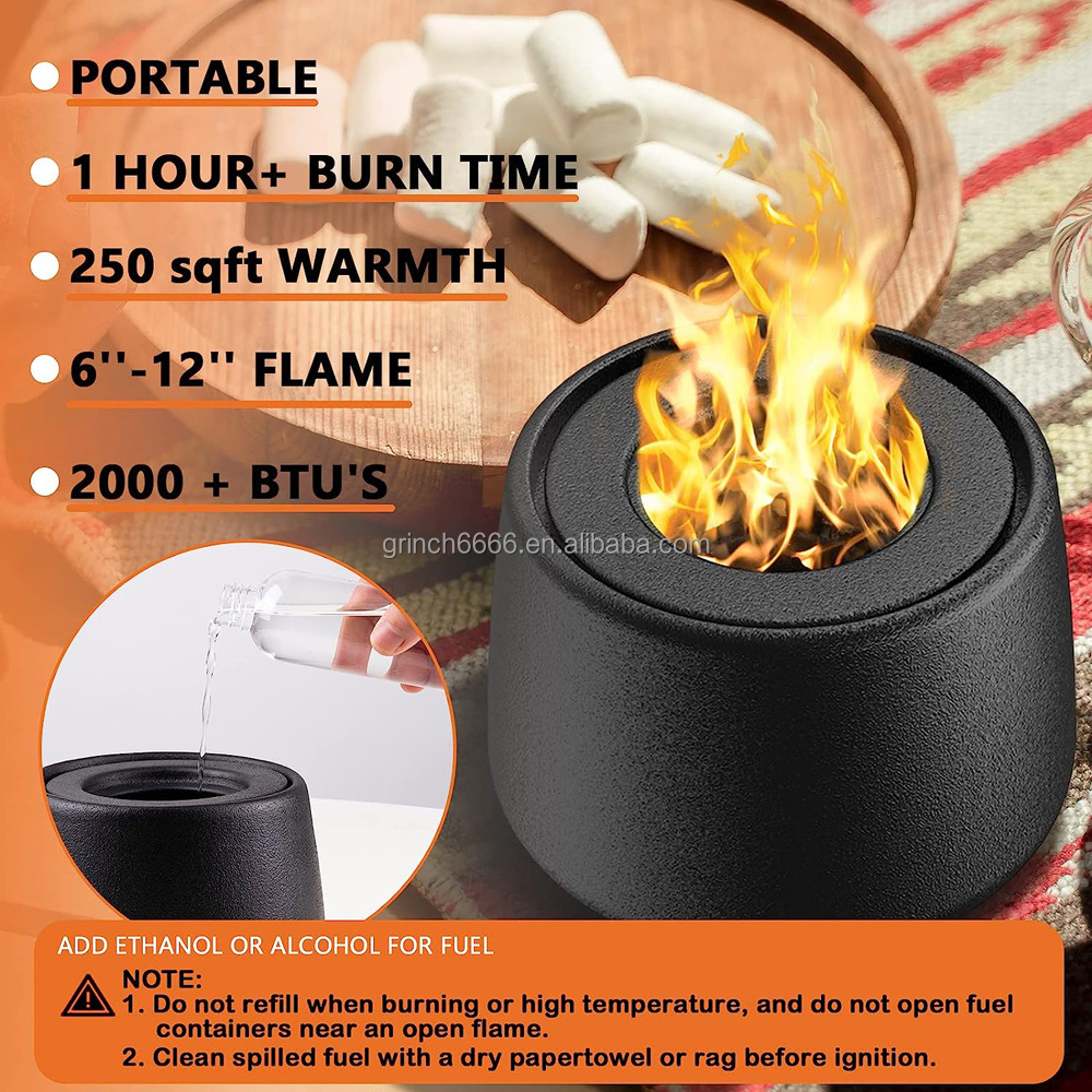 Tabletop Fire Pit Ceramic Bowl Mini Fire Pit Rubbing Alcohol Personal Smores Fireplace Smokeless Flame Ceramic Fire