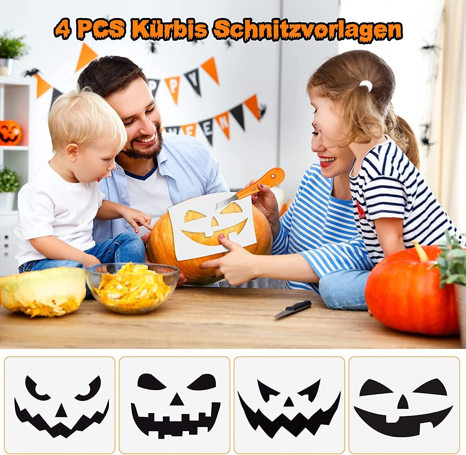 Halloween Pumpkin Carving Kit Tools 9 Piece Pumpkin Carving Tool Stainless Steel Pumpkin Carving Knife with Carving Templates