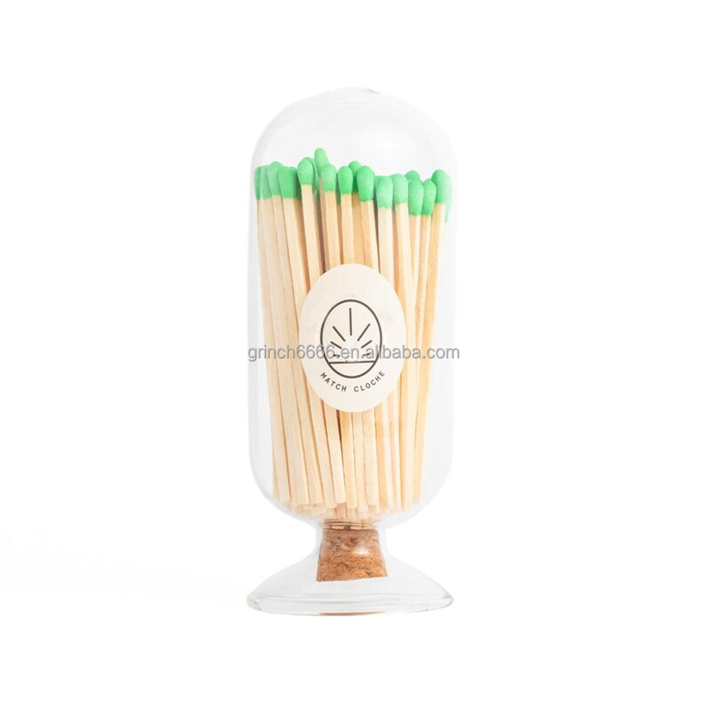 Match Cloche Jar Glass Cloche Toothpick Holder Decorative Cork Top Kitchen Tooth Pick Display Container