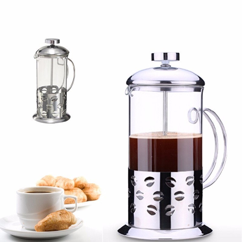 350/600/800ml French  Press Coffee Tea Pot Glass&Stainless Steel Coffee Jug Percolators Coffee Maker Plunger Drinkware Teapot