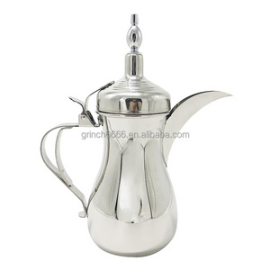 Custom color Arabic coffee dallah sets dallah arabic coffee pot cawa cups base sets long spout dallah tea pot sets