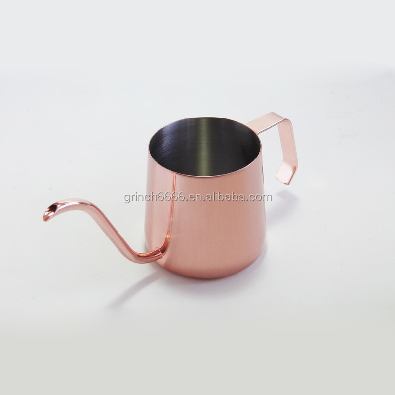 304 Stainless Steel Rose Gold Gooseneck Pot Pour Over Drip Coffee Kettle Pot Stainless Steel Kettle with gooseneck nozzle