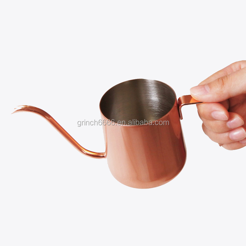 304 Stainless Steel Rose Gold Gooseneck Pot Pour Over Drip Coffee Kettle Pot Stainless Steel Kettle with gooseneck nozzle