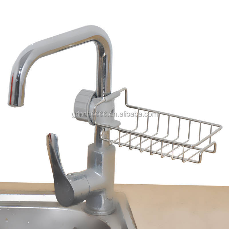 Stainless Steel Sink Faucet Hanging Storage Rack Storage Holder Sponge Bathroom Kitchen Shelf Drain Dry Towel Organizer