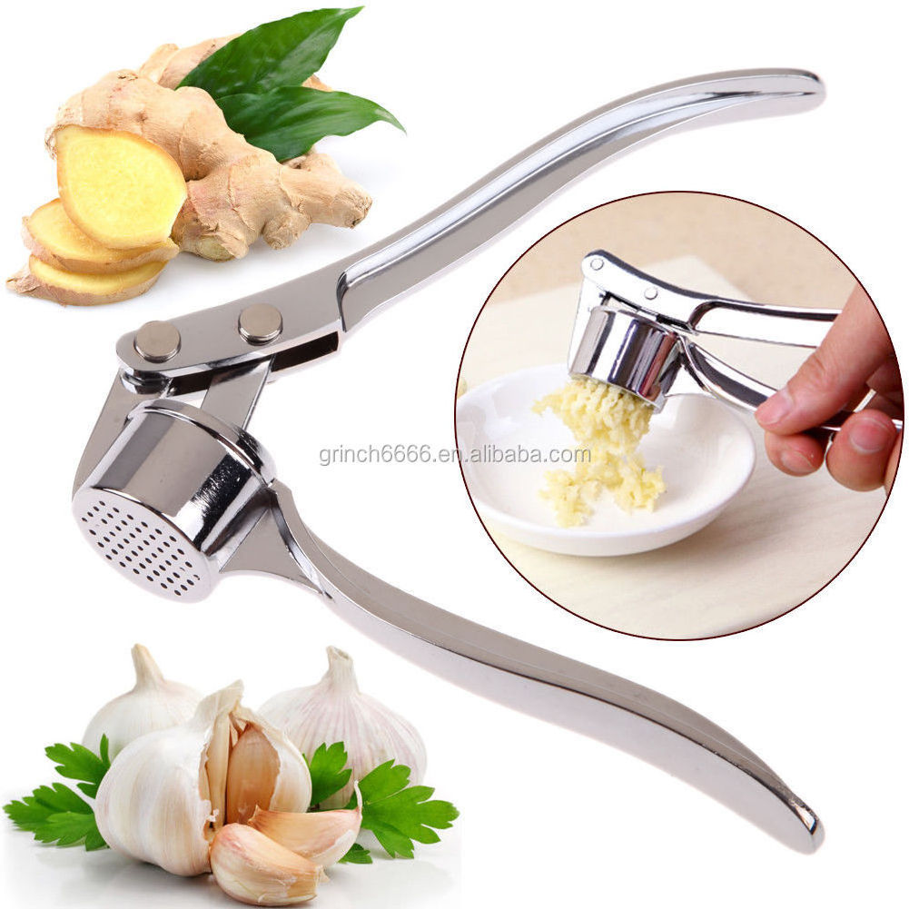 Stainless Steel Home Kitchen Mincer Tool Garlic Press Crusher Squeezer Masher