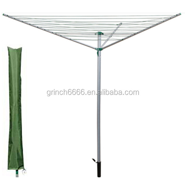 Outdoor Zipped Rotary Airer Cover Green Outdoor Rotary Washing Line Cover Waterproof Parasol Cover with Zip and Drawstring