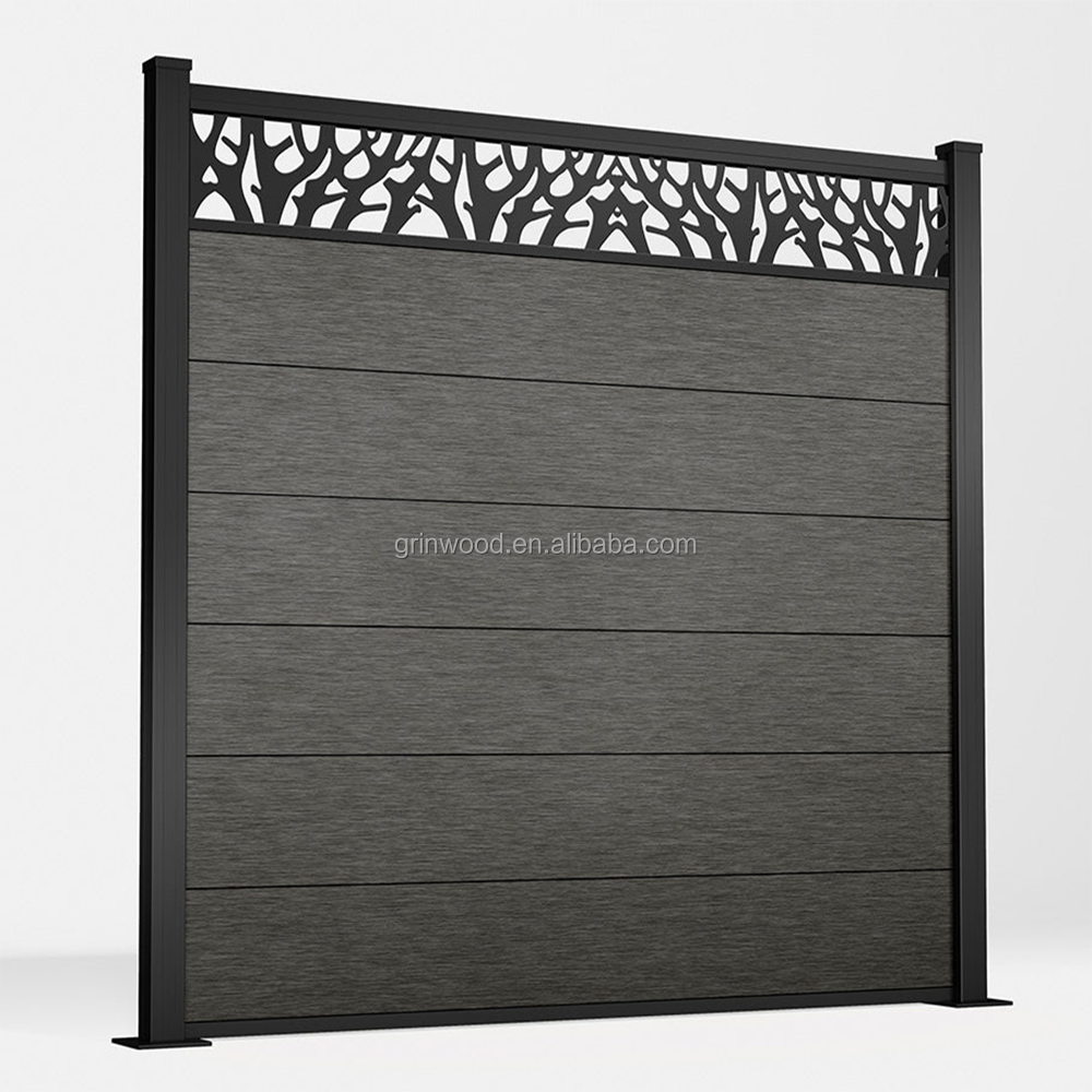 Wholesale Home Yard Garden Decorative WPC Wooden Fence Panels Composite Fence Panels