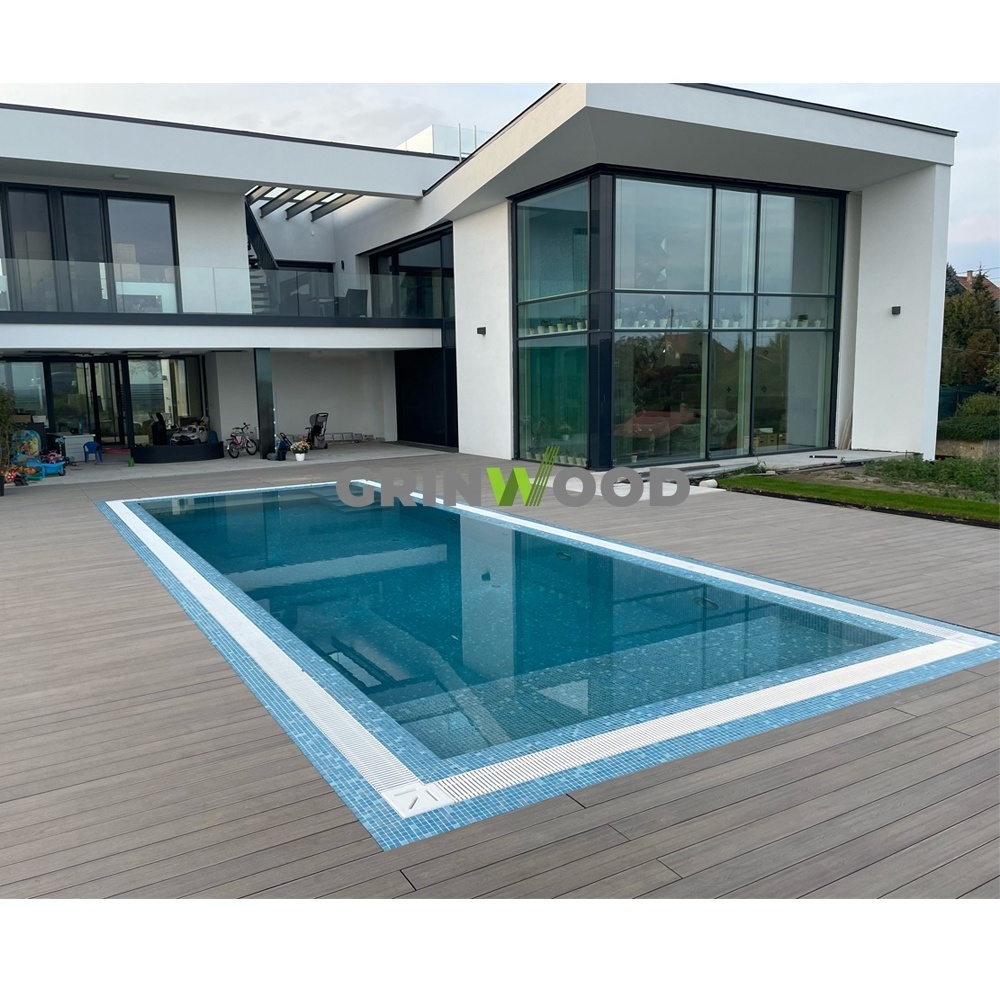 Terrace Backyard Light Brown Outdoor Composited Wpc Decking Wood Floor Decking For Outdoor Easy Installation