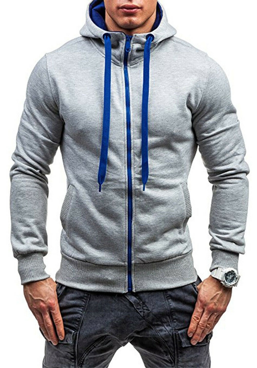 White pullover fabric men fashion hoodie/slim fit full sleeve sweatshirt hoodie/sleeve black stripe men fashion hoodies