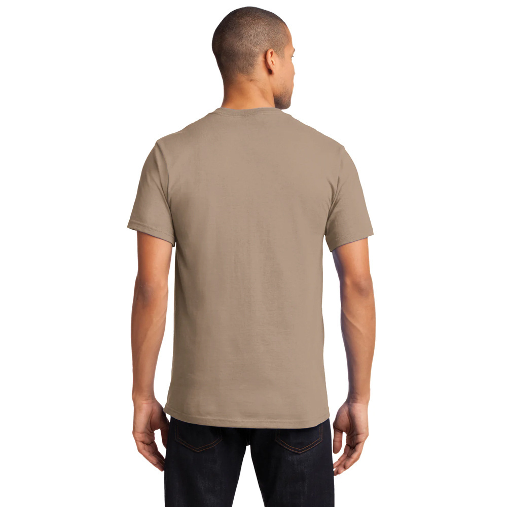 Port & Company Men's Pocket Tee T Shirts Sand Custom DTG Printing Tee T-Shirt with Pocket Men Heavy Cotton Hd T Shirt