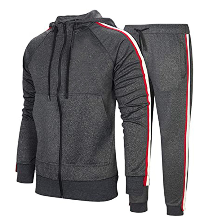 Men's Tracksuit Winter Warm Cotton Jogging Suit Men's Hoodie Zip Jacket Hoodie with Hood and Pockets Comfortable Breathable Pull