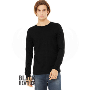 Men's Cotton Black Full Sleeves T Shirt Crewneck Strickpullover Sweatshirts Long-sleeved T-shirt