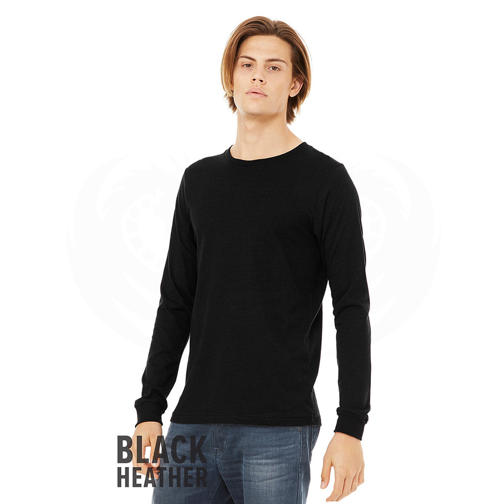 Men's Cotton Black Full Sleeves T Shirt Crewneck Strickpullover Sweatshirts Long-sleeved T-shirt