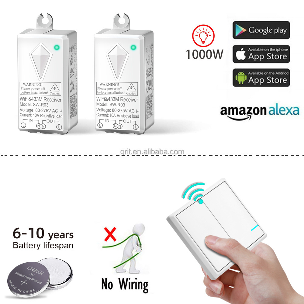 Tuya App 1/2/3 Gang OEM WiFi Led Light Switch Smart Home 2 Gang Wifi Smart Electric switch Work With Alexa Google Home