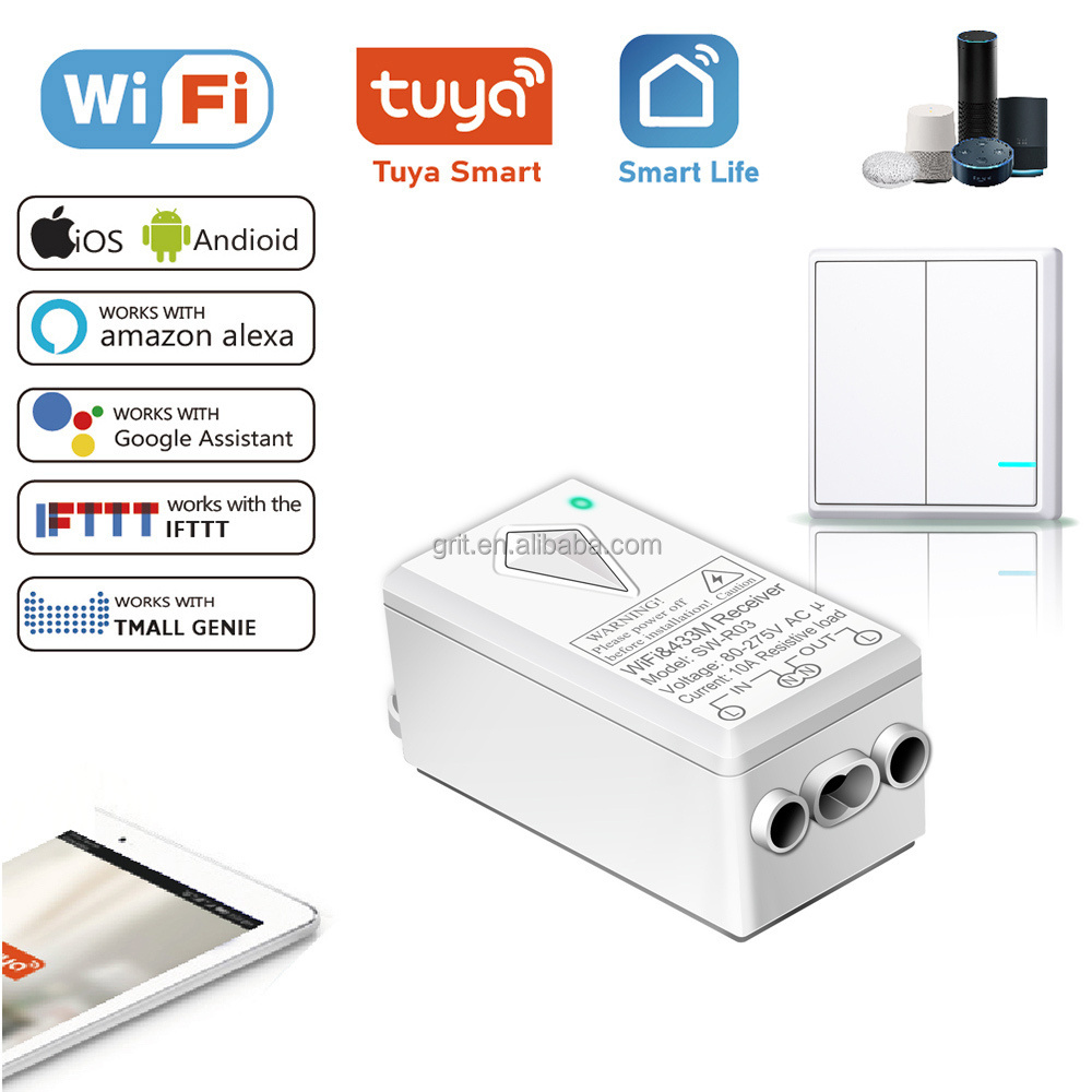 Tuya App 1/2/3 Gang OEM WiFi Led Light Switch Smart Home 2 Gang Wifi Smart Electric switch Work With Alexa Google Home