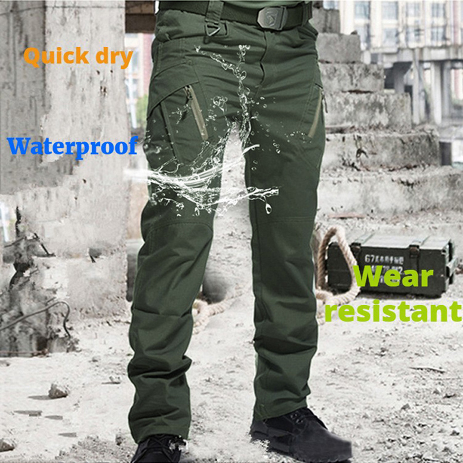 Tactical Cargo Pants Men Outdoor Waterproof Elastic Hiking Hunting Trousers Casual Multi Pocket Pants Male Work Jogger Plus Size