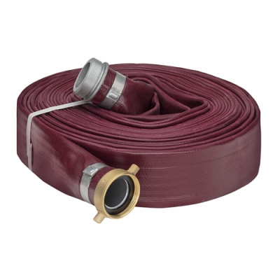 Black Ribbed Layflat Water Discharge Hose 200 PSI