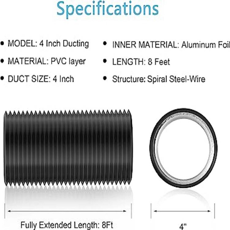 Aluminum Foil Insulated Flexible Duct  Dryer Vent Hose for HVAC Ventilation and Duct Fan Systems