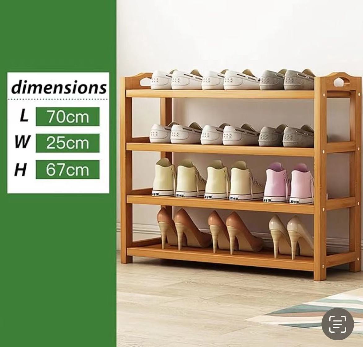 High Quality Eco-friendly Bamboo Wooden Display Racks for Shoe Rack  4 tiers