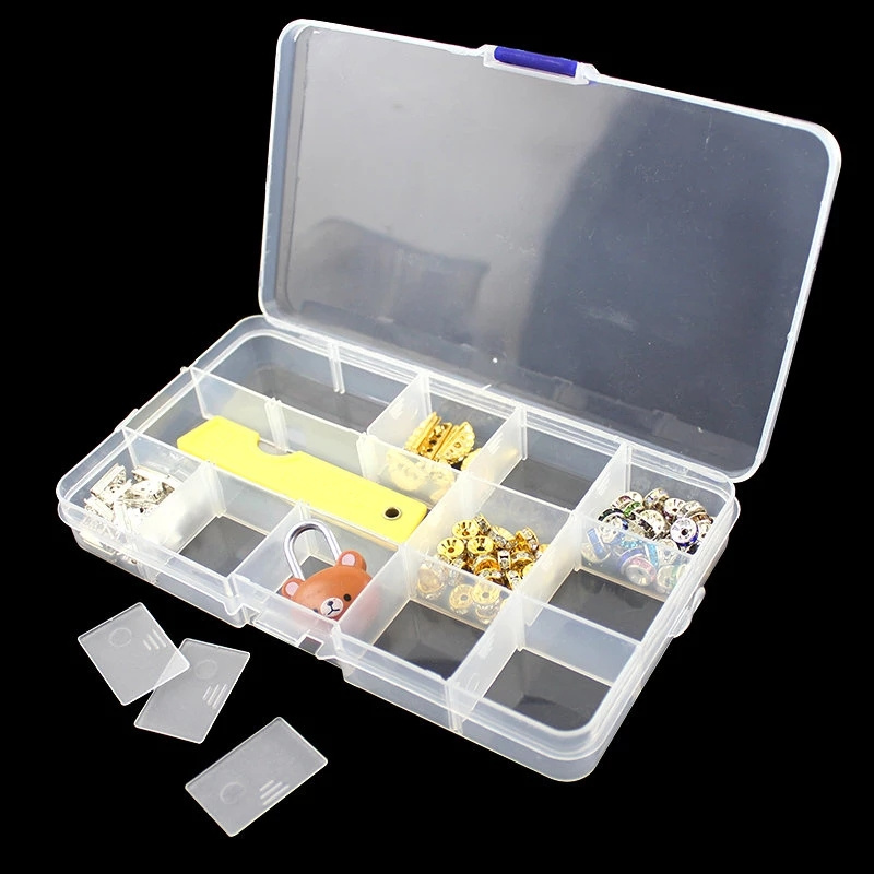 10/15/24/36 Compartments Plastic Transparent Storage Box Jewelry Adjustable Organizer Storage Box Case