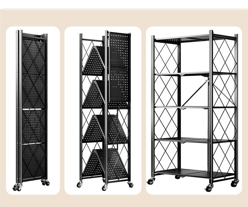 household metal rack kitchen shelf foldable tableware shelves shelving units holders folding storage racks for kitchen