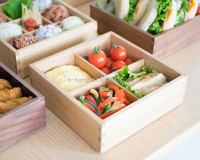 Wooden lunch box with wood lid eco friendly japanese lunch box bento lunch box sushi food container