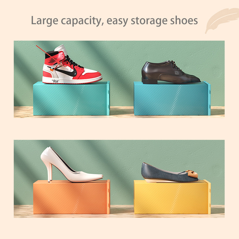 Wholesale Colorful Large Capacity 12 Pack Plastic shoe boxes PP Material Organizer for Shoe Display