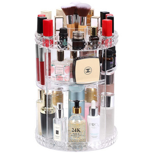 360 Degree Rotating Large Capacity Cosmetic Storage Box 5 Layers Adjustable Shelf Height Makeup Organizer