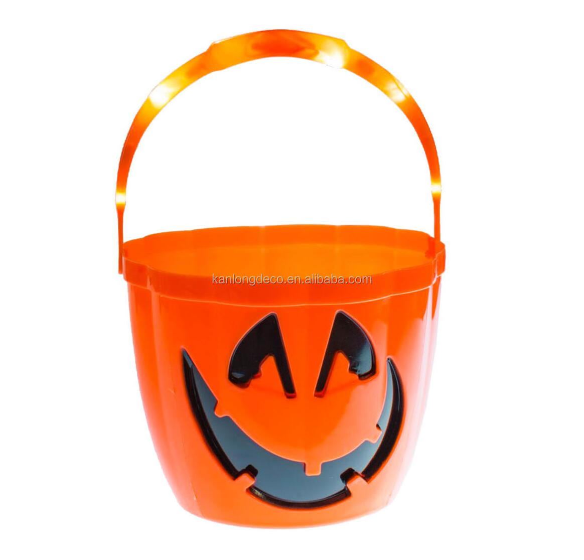 Factory price cheap  LED halloween flashing light up pumpkin Candy pumpkin bucket for Halloween decor kids