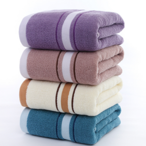 Striped Cotton Towel Set Large Thick Bath Towel Bathroom Face Shower Towels For Adults