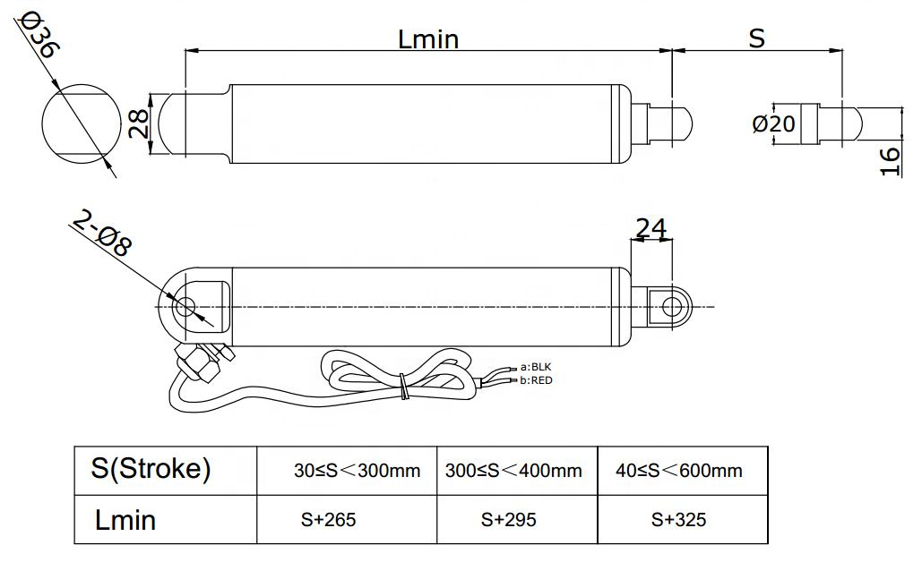 12/24V 2000N micro linear actuator stepper motor