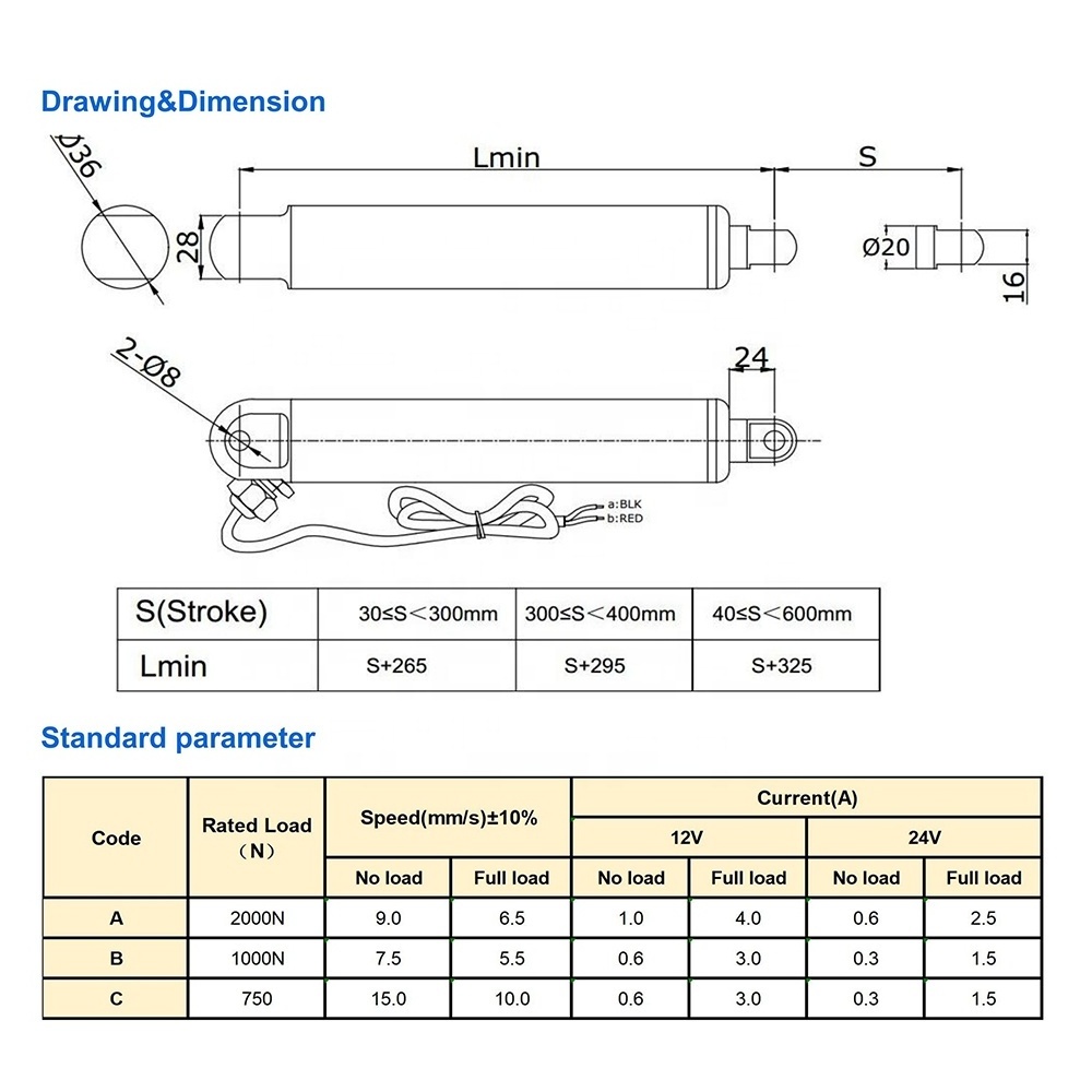 Hall motor linear actuator feedback recliner chair parts linear electric actuator