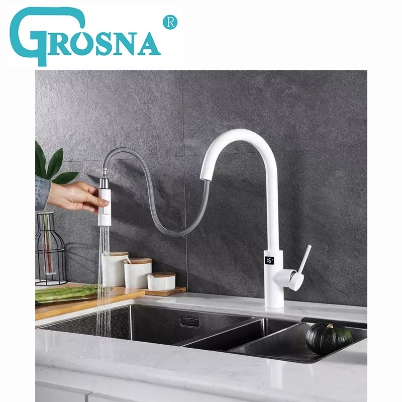 Modern 304 Stainless Steel Kitchen Sink Water Gold Black Brushed Color Pull Out Smart Touch Sensor Kitchen Faucet - Buy Kitchen