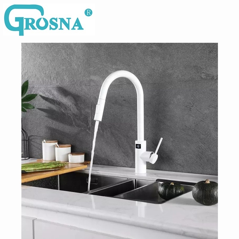 Modern 304 Stainless Steel Kitchen Sink Water Gold Black Brushed Color Pull Out Smart Touch Sensor Kitchen Faucet - Buy Kitchen