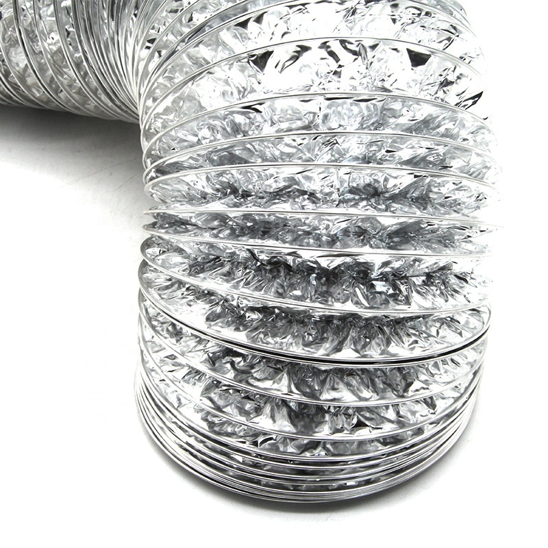 Fire Resistant Air Ducting Dryer Vent Hose Length 2m Aluminum Foil Flexible Duct Hose For Hvac Ventilation