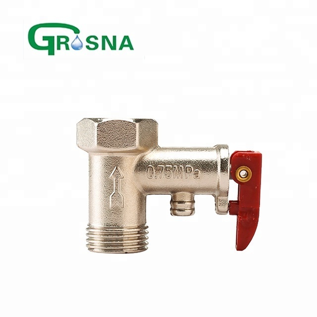 Customized Gas Control Valve Water Heater Brass Safety Relief Valves Cooker Safety Valves With Red Handle