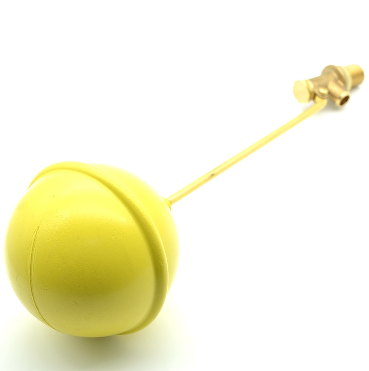 Yellow Brass Handle Float Ball Stainless Steel Water Tank Float Valve 1 Inch 4 Inch Ball Float Valve