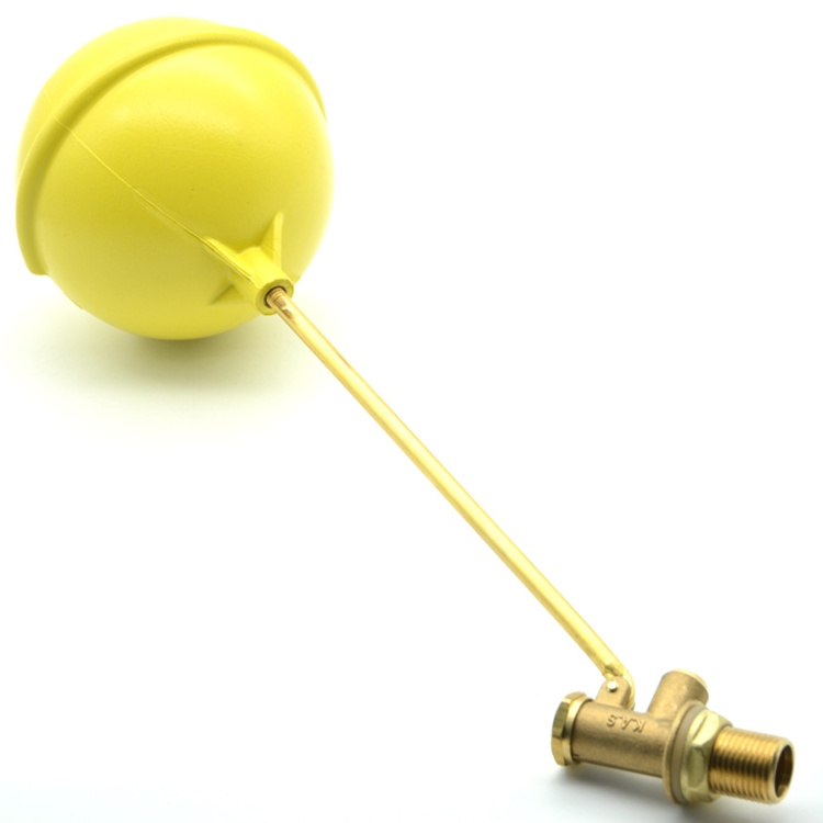 Yellow Brass Handle Float Ball Stainless Steel Water Tank Float Valve 1 Inch 4 Inch Ball Float Valve