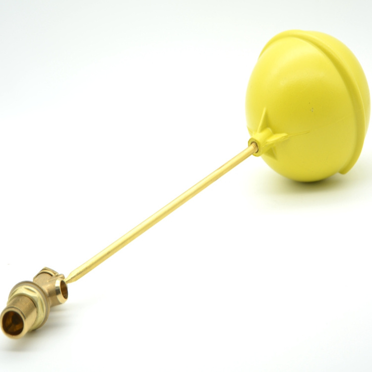 Yellow Brass Handle Float Ball Stainless Steel Water Tank Float Valve 1 Inch 4 Inch Ball Float Valve