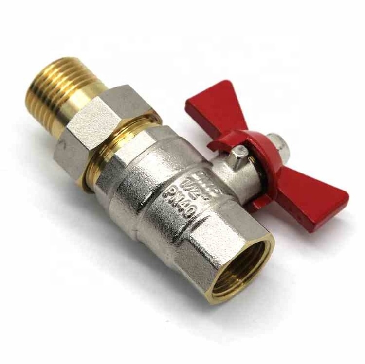 China Supply Brass Ball Valve Butterfly Handle True Union Full 1/2  Brass Ball Valve Custom Valves Types