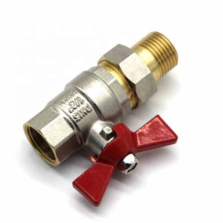 China Supply Brass Ball Valve Butterfly Handle True Union Full 1/2  Brass Ball Valve Custom Valves Types