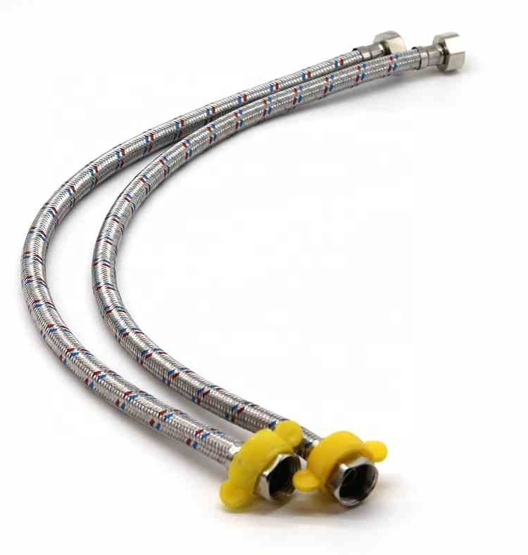 201 Stainless Steel Braided Silicone Hose 60cm Pvc Braided Hose Pipe Cotton Over Braided Fuel Hose For Kitchen Toilet