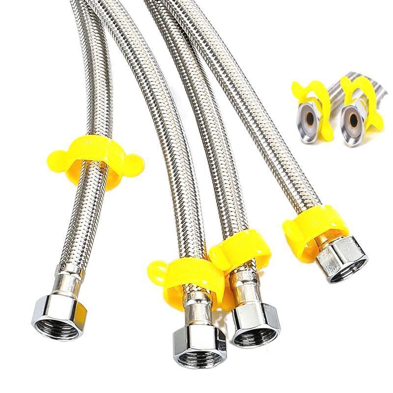 304 stainless steel braided hose water heater toilet inlet pipe single cold water faucet double-headed 1/2 metal steel wire pipe