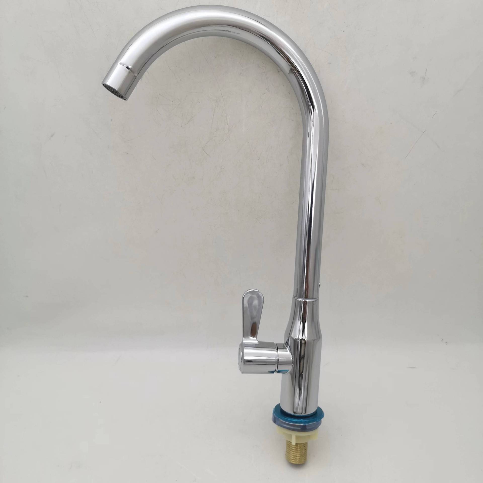 Stainless steel basin faucet Thickened stainless steel large curved basin faucet Kitchen stainless steel sink single cooling fau