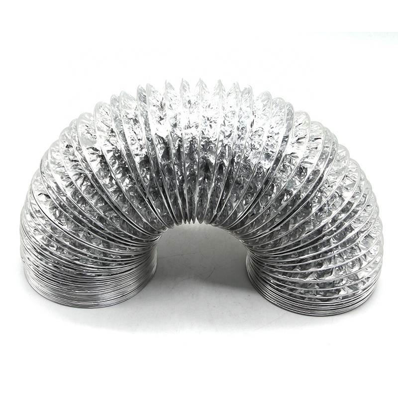 Fire Resistant Air Ducting Dryer Vent Hose Length 2m Aluminum Foil Flexible Duct Hose For Hvac Ventilation