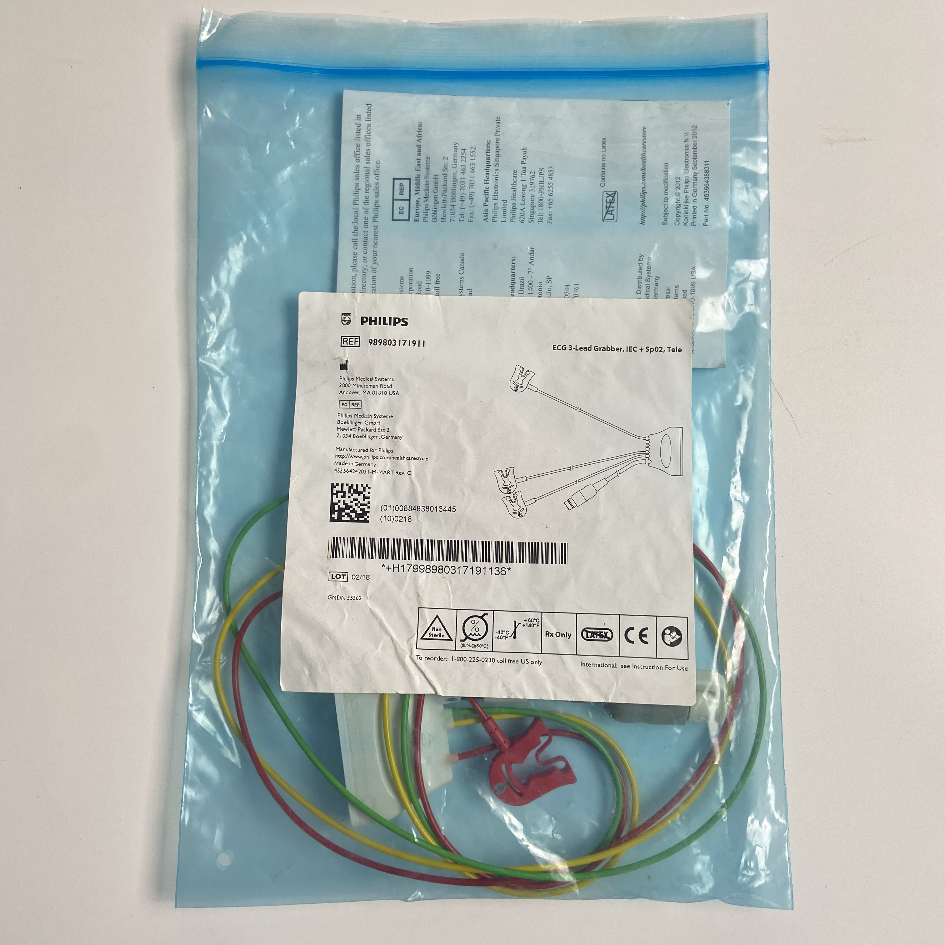 Shielded Patient Cable ECG 3-lead Grabber IEC SpO2 Medical Telemetry Lead Set 989803171911